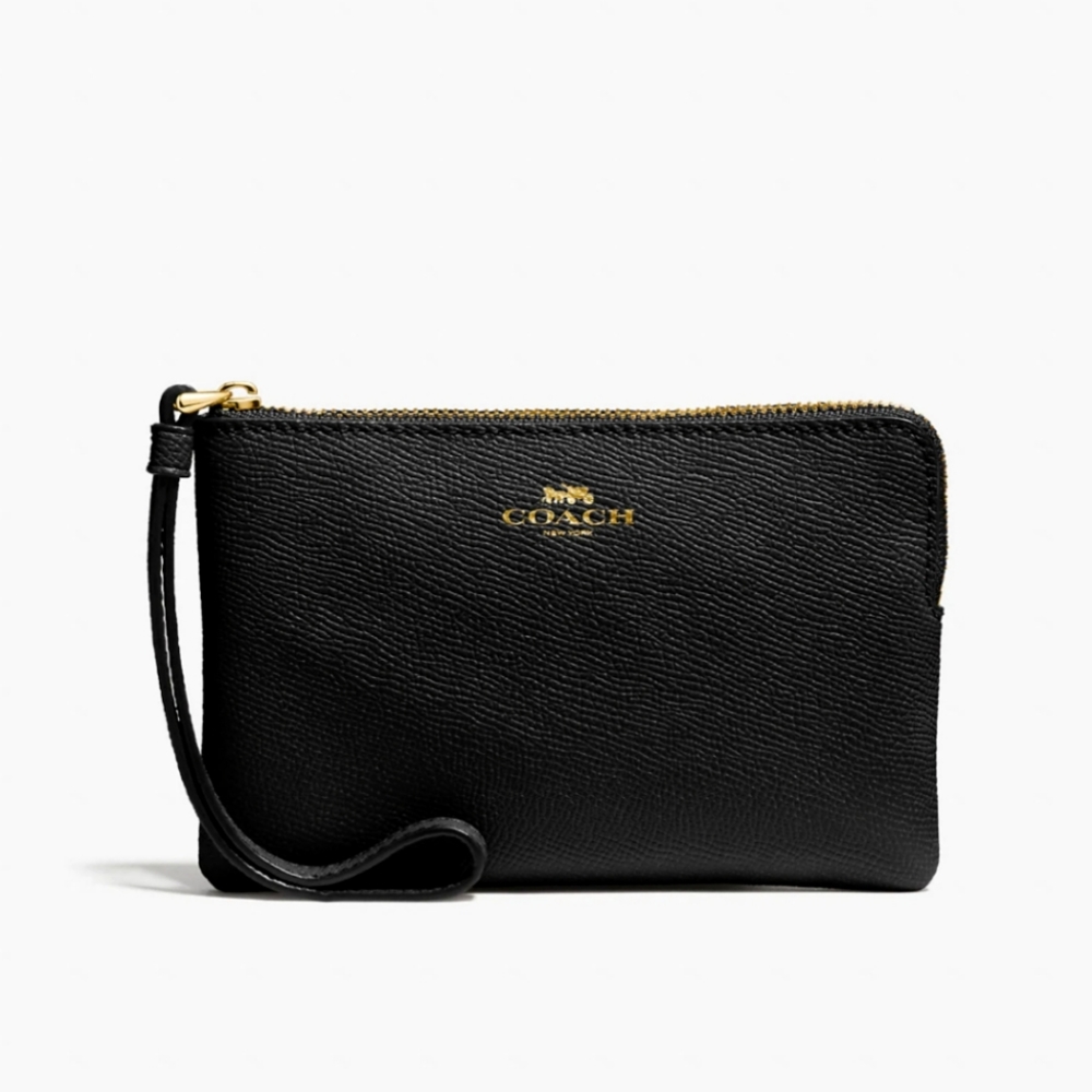 Coach Black Leather Wristlet